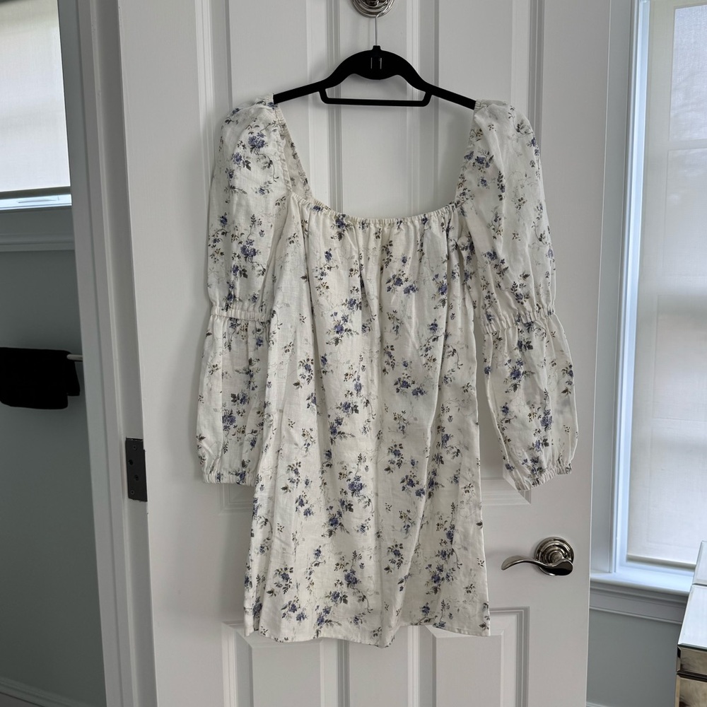 Reformation Linen Floral Print Dress - size XS